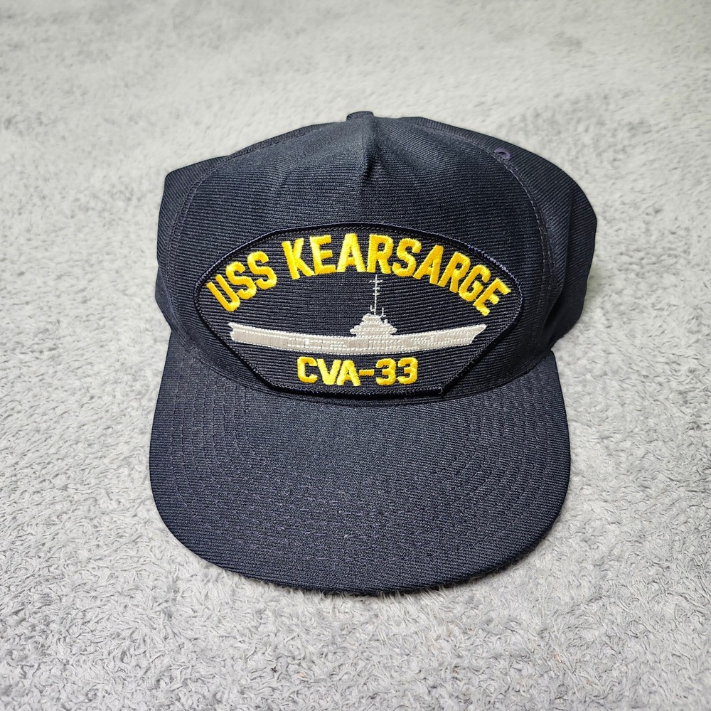 Eagle Crest Mens OSFA Snapback Hat Navy Blue USS Kearsarge CVA-33 Military Cap